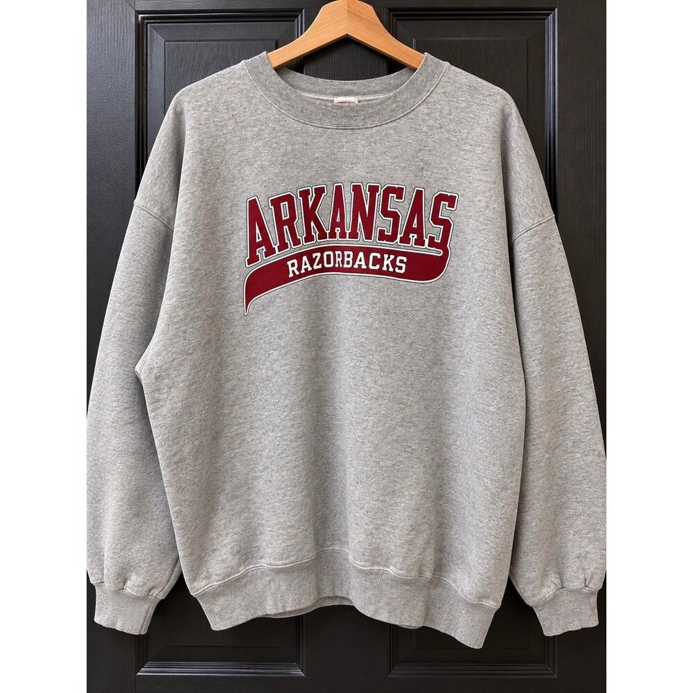 Arkansas Razorbacks Hanes Ultimate Cotton XL Gray Sweatshirt College Core
